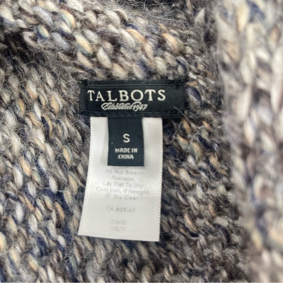 Talbots Wool Alpaca Blend Open Front Waterfall Cardigan Sweater - Picture 6 of 8